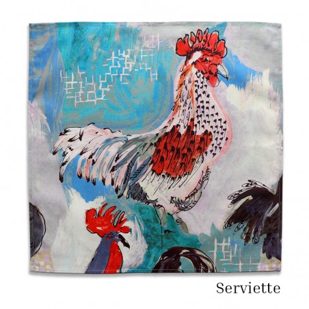 Serviette - COCORICO bleu